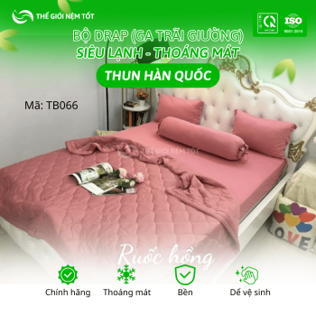 Bộ chăn ga drap mền thun trơn 1 màu