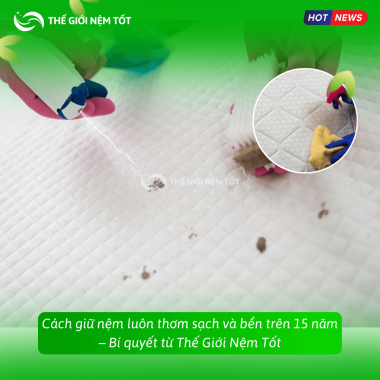 Cách giữ nệm luôn thơm sạch và bền trên 10 năm – Bí quyết từ Thế Giới Nệm Tốt