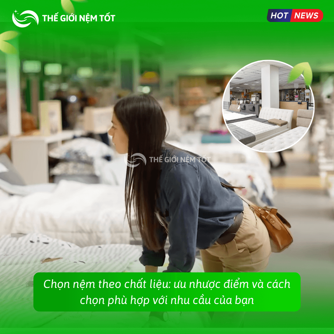 Chọn nệm theo chất liệu: ưu nhược điểm và cách chọn phù hợp với nhu cầu của bạn