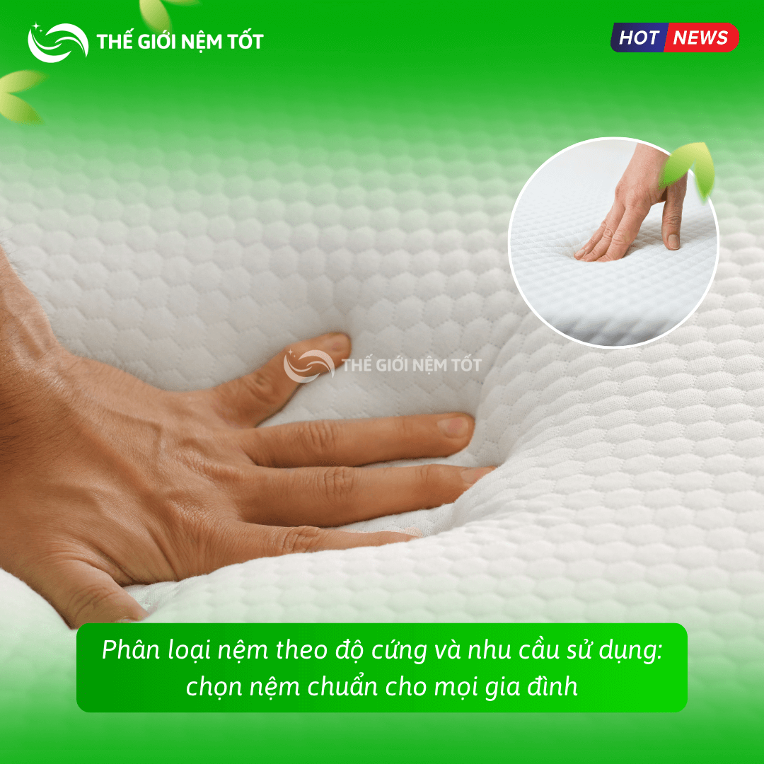 Phân loại nệm theo độ cứng và nhu cầu sử dụng: chọn nệm chuẩn cho mọi gia đình