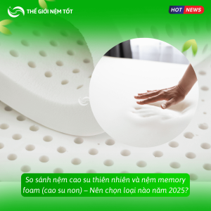 So sánh nệm cao su thiên nhiên và nệm memory foam (cao su non) – Nên chọn loại nào năm 2025?