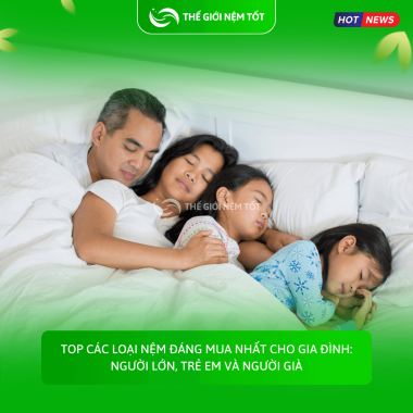 Top các loại nệm đáng mua nhất cho gia đình: người lớn, trẻ em và người già
