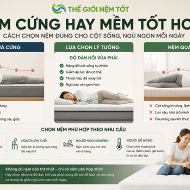 Nệm Cứng Hay Mềm Tốt Hơn? Sai Lầm Khi Chọn Nệm Khiến Bạn Đau Lưng
