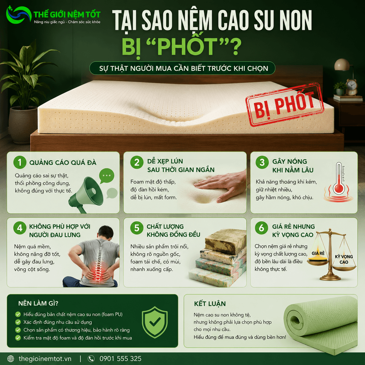 Tại sao nệm cao su non bị “phốt”? Sự thật người mua cần biết trước khi chọn